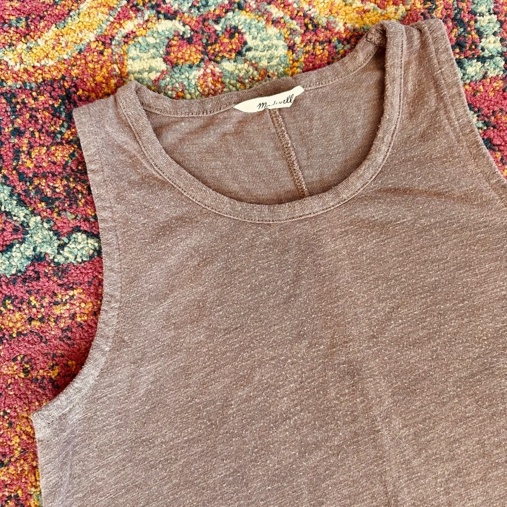 Madewell | Women’s Mauve/Purple Knit Crewneck Tank Shift Highpoint Dress Size XS - Picture 11 of 16